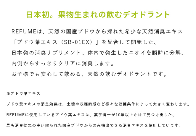 日本初。果物生まれの飲むデオドラント